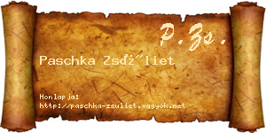 Paschka Zsüliet névjegykártya